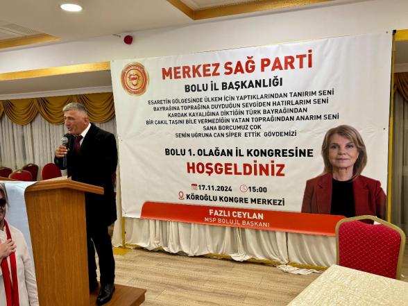 Merkez Sağ Parti Bolu’da İlk Kongresini Yaptı: Fazlı Ceylan İl Başkanı Seçildi